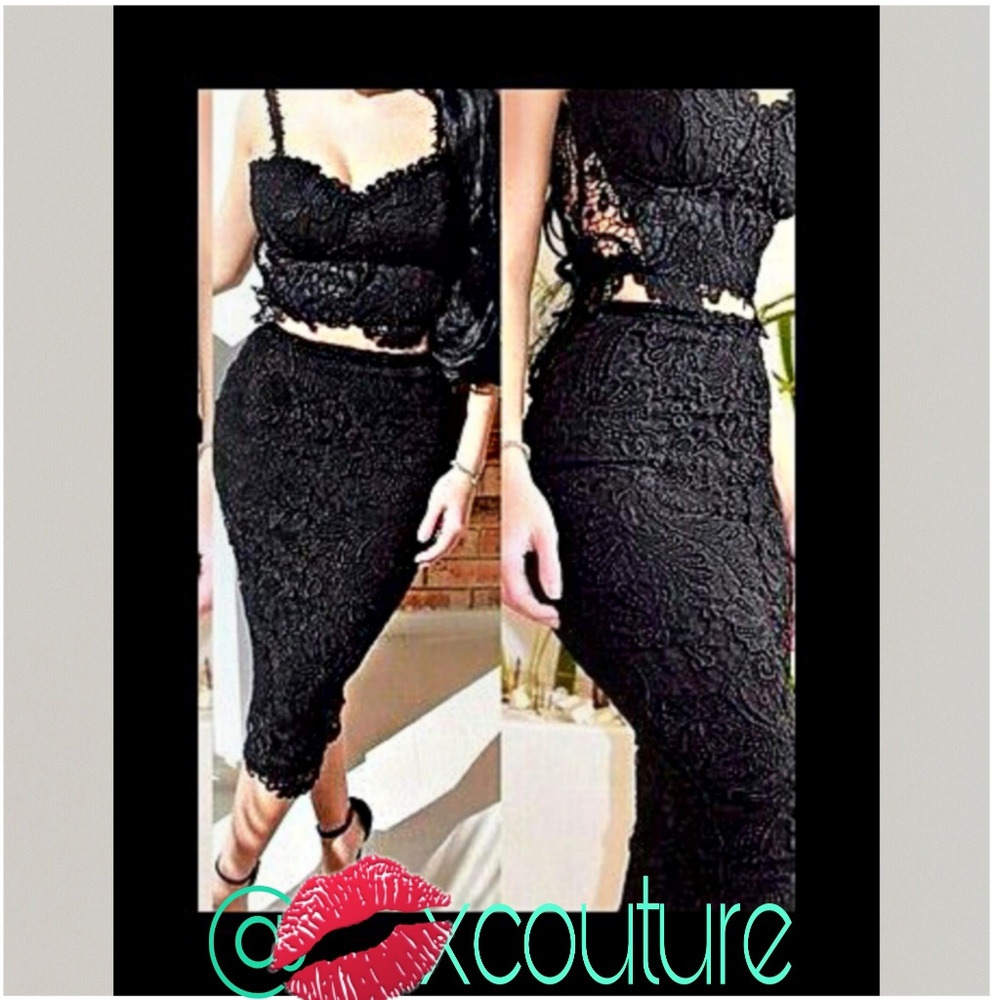 Lace top & skirt set